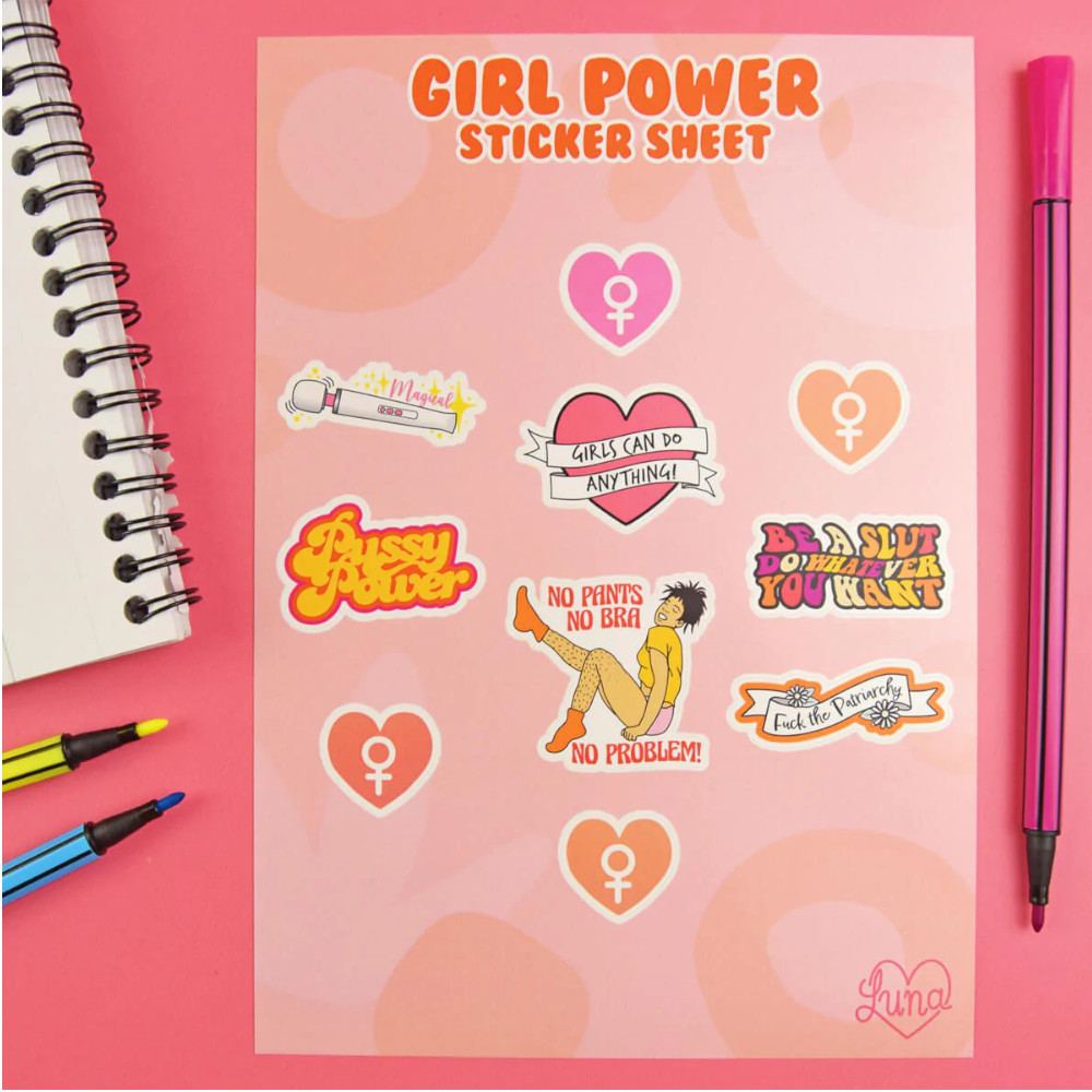 Extreme Largeness - Girl Power Sticker Set - Multicolours/Wit